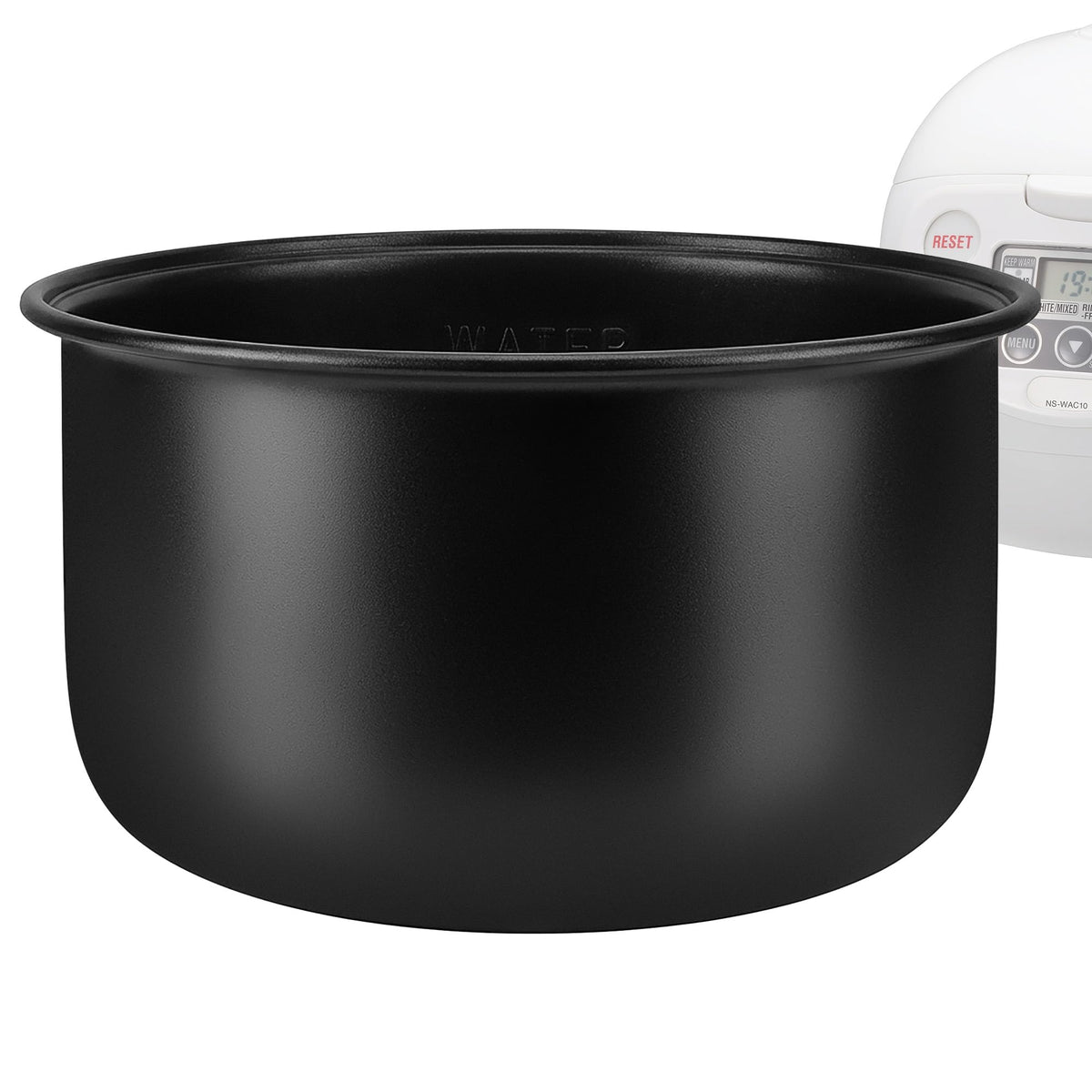 Linkidea rice cooker inner pot front view in durable 304 stainless steel.