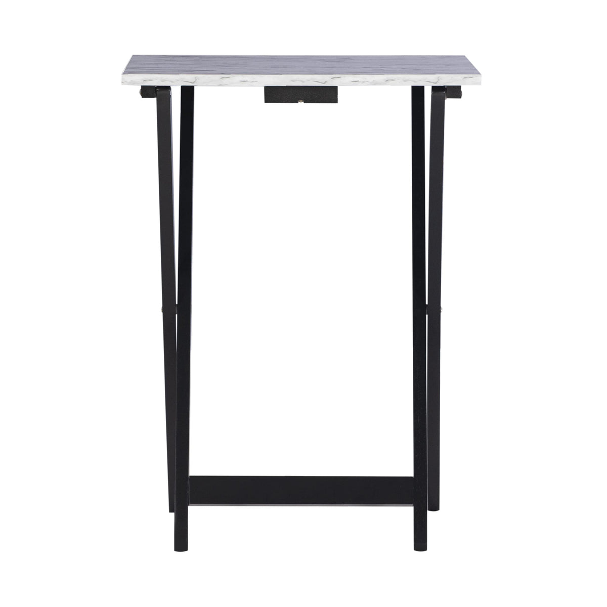 Linon Tray Table Set in living room use beside sofa for meals or work