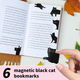 linsuiyyds magnetic cat bookmarks for secure reading