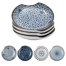 Linyona ceramic spoon rest 4-pack, top view on stove, keeps counters tidy