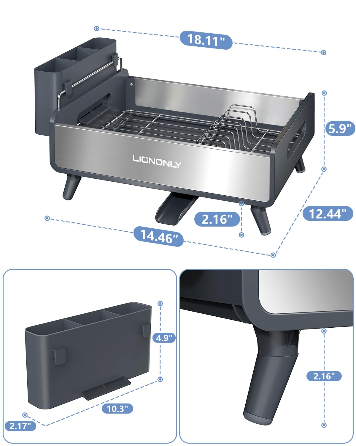 LIONONLY dish drying rack easy installation saves setup time