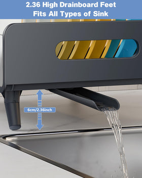 LIONONLY dish drying rack stainless steel plate provides strong support for daily use