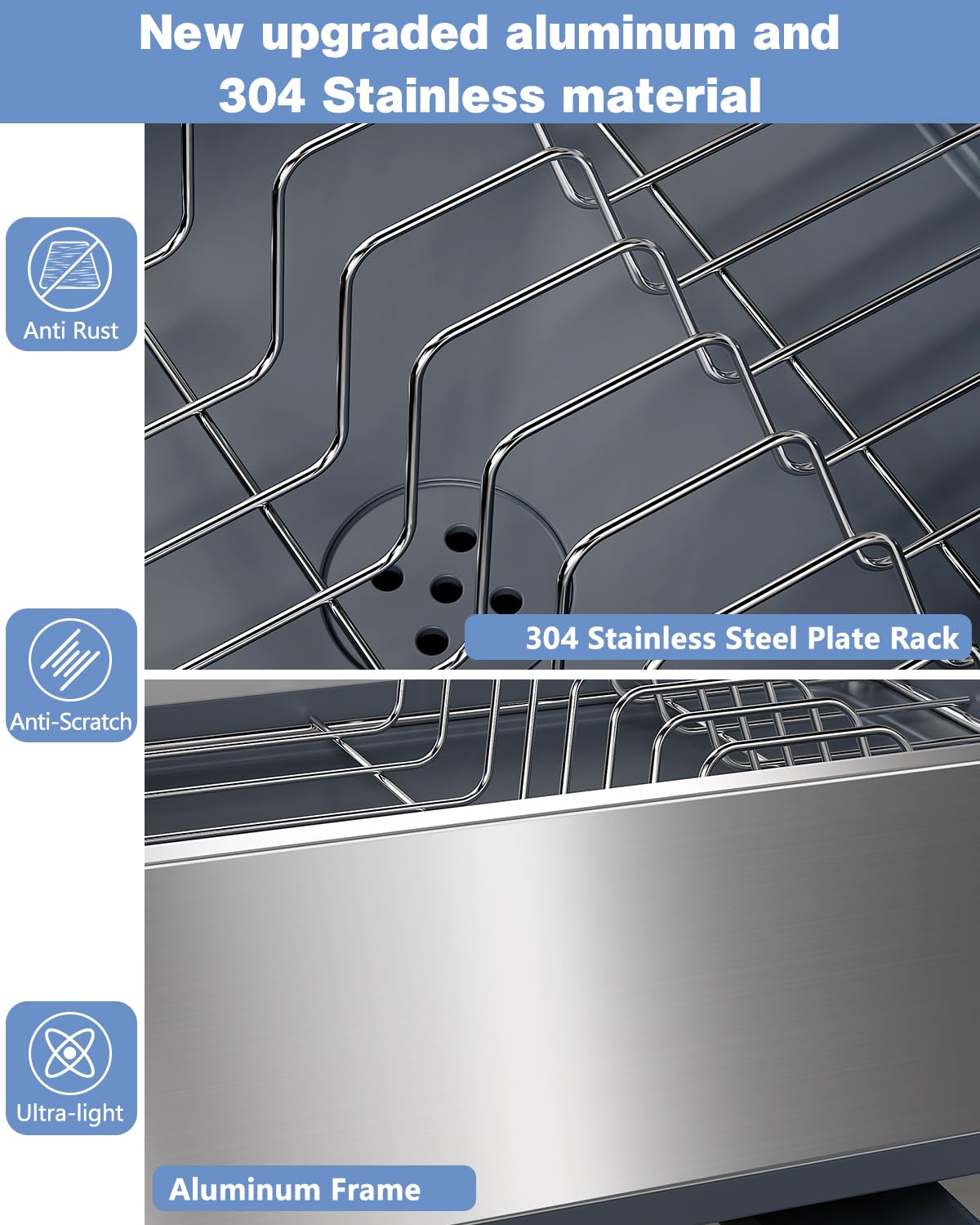 LIONONLY dish drying rack utensil holder keeps cutlery organized and dry