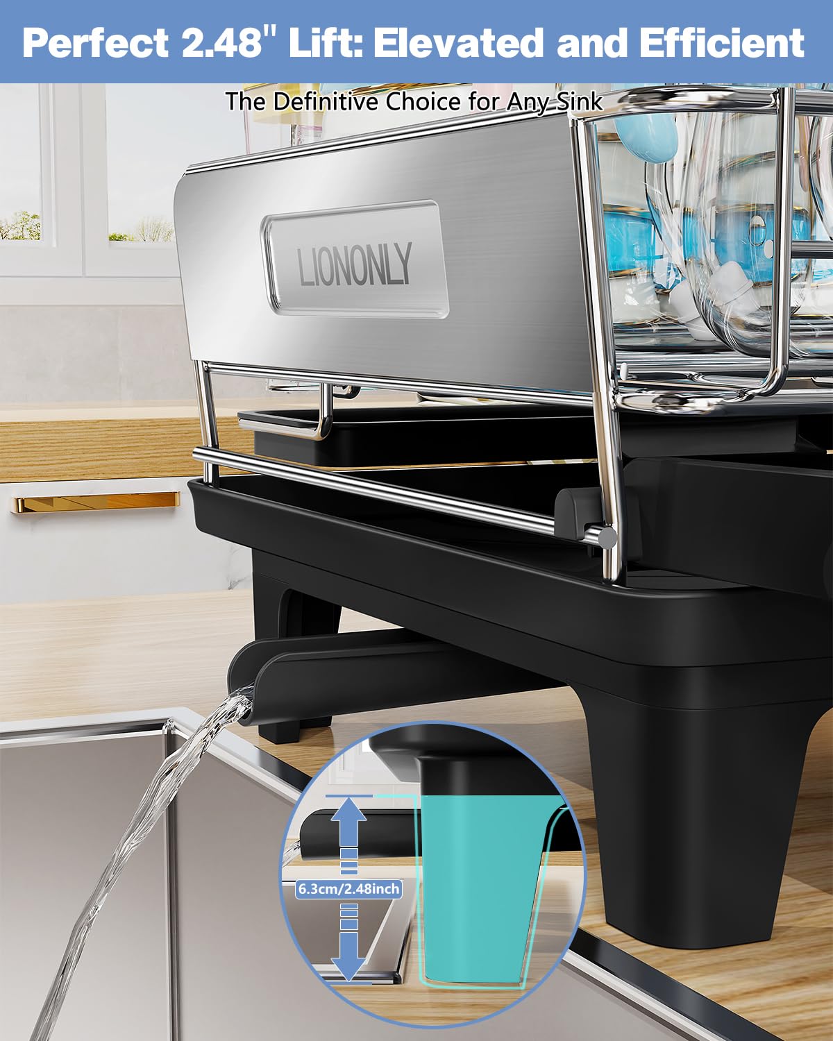 LIONONLY fingerprint-resistant brushed finish on rack