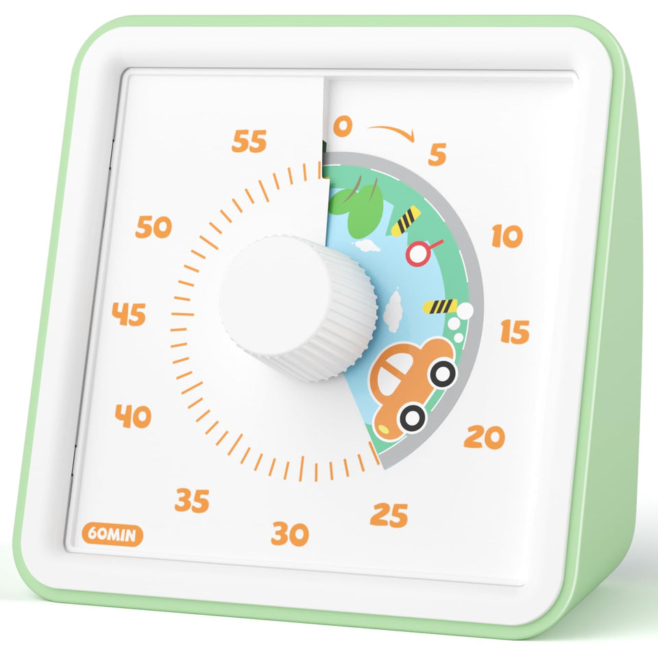 LIORQUE 60-minute visual timer car pattern front view for focus