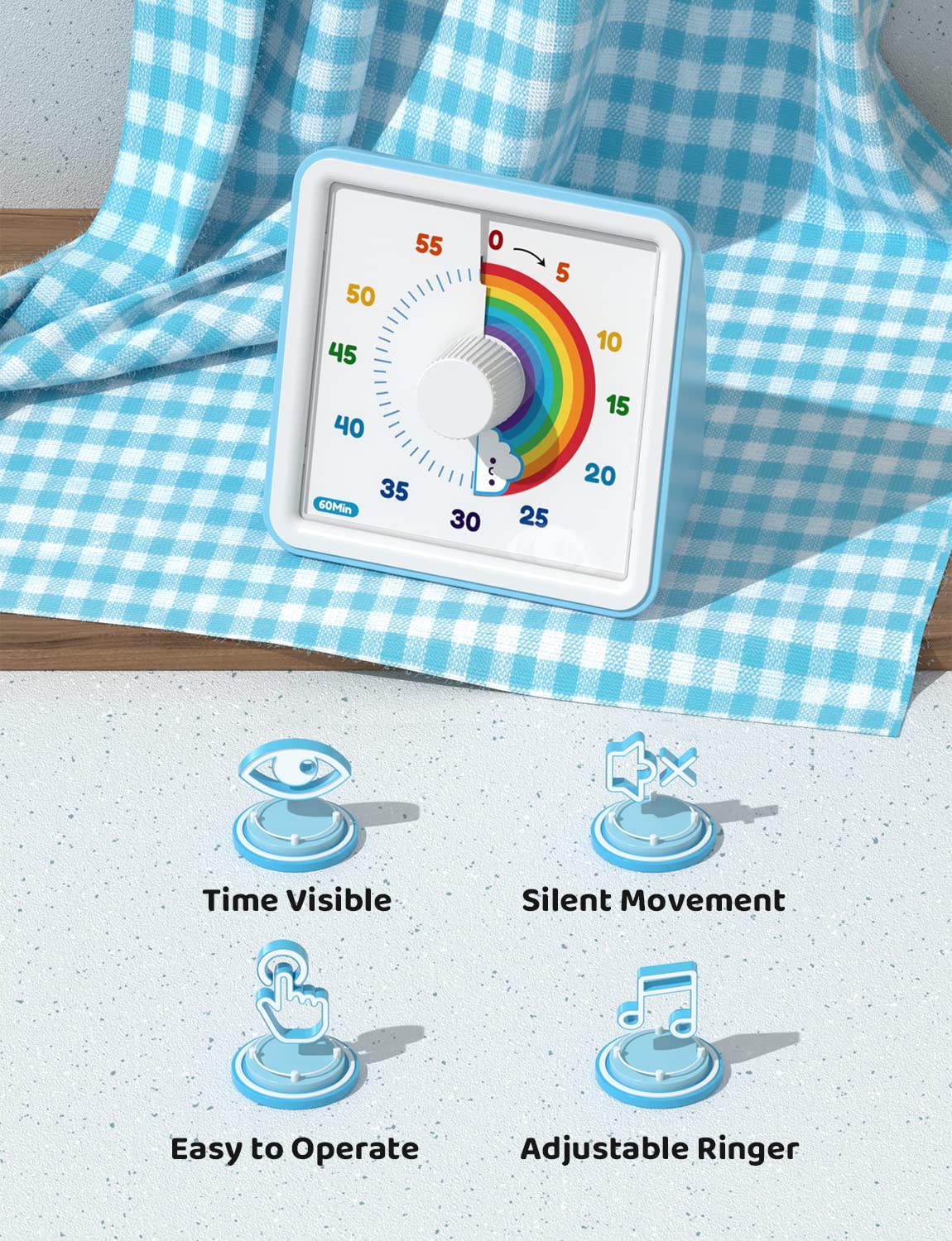 LIORQUE timer silent operation minimizes distractions during study or work sessions.