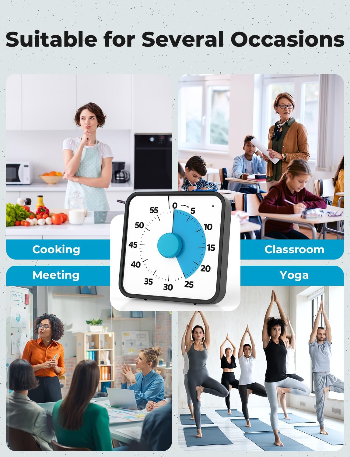 LIORQUE kitchen timer helps manage cooking tasks with visual progress.