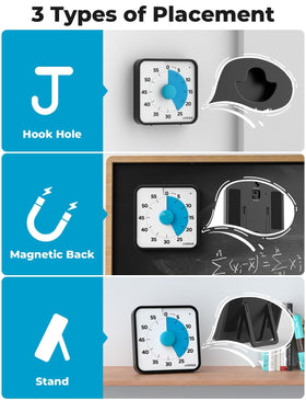 LIORQUE magnetic back timer attaches to fridges or whiteboards.