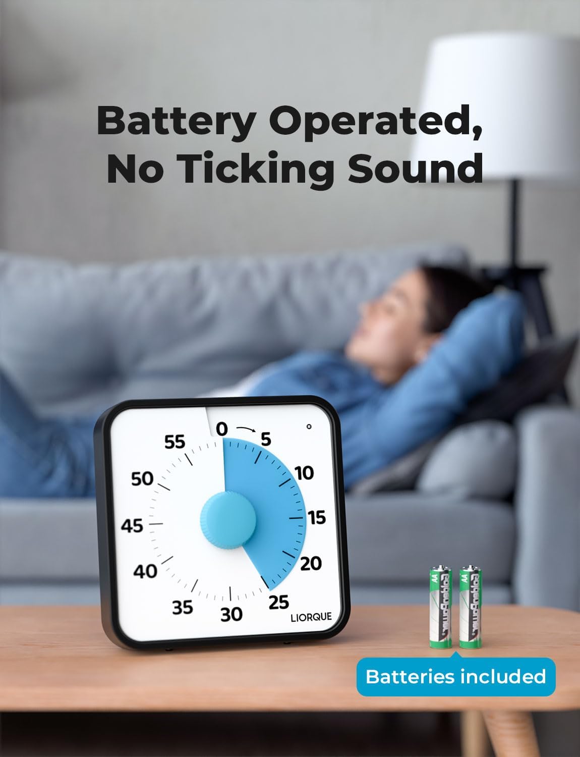 LIORQUE timer offers adjustable volume and alarm modes for any setting.