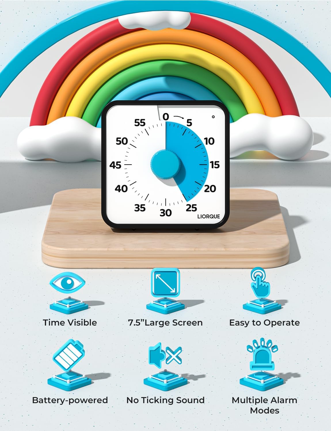 LIORQUE wall-mount timer saves desk space.