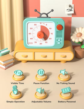 LIORQUE Visual Timer 60-minute countdown helps focus visually