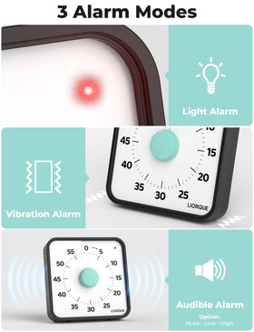 LIORQUE timer magnetic back attached to a fridge