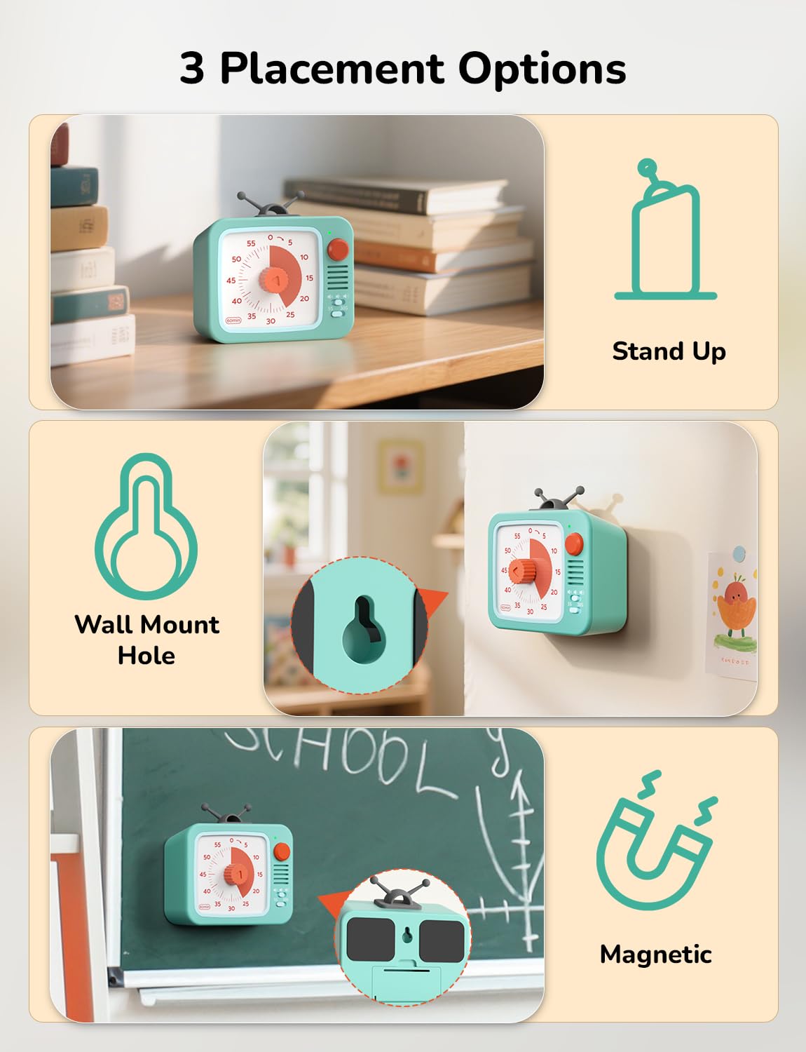 LIORQUE Visual Timer batteries included for immediate use