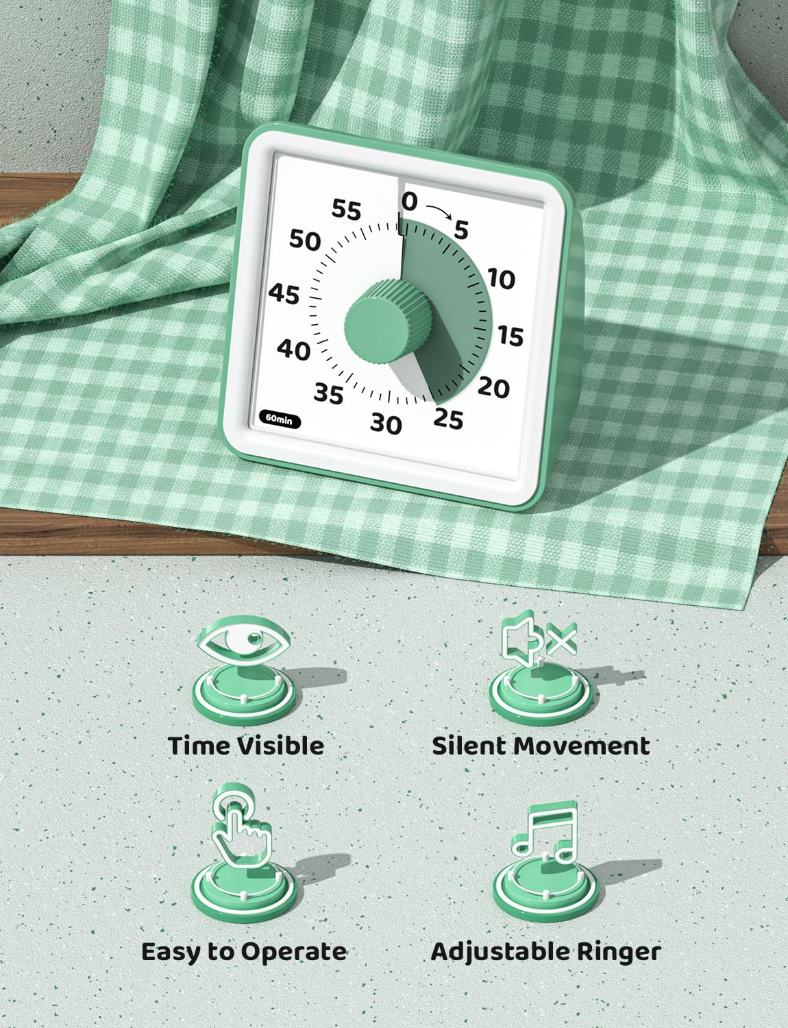 LIORQUE easy-knob adjustment simplifies changing time quickly.