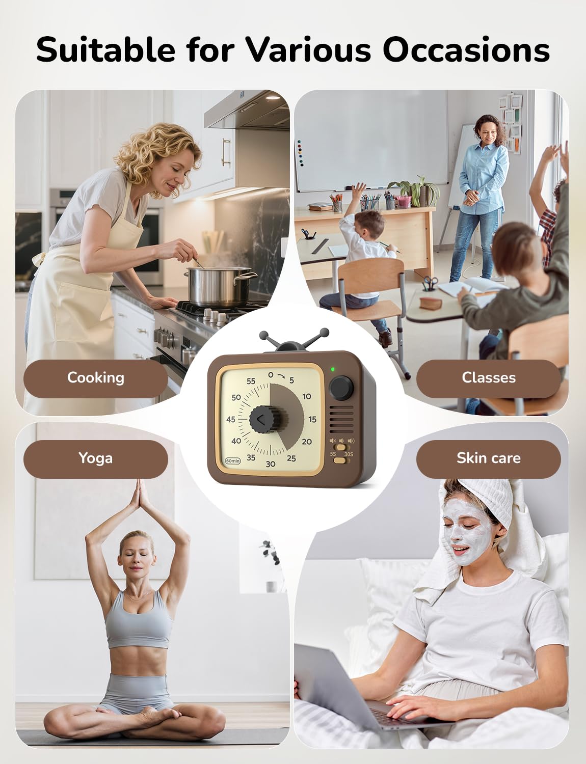 LIORQUE Visual Timer kid friendly design encourages task completion.