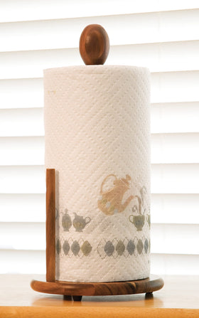Lipper International acacia wood stand shows natural grain, ideal for den or garage tidying