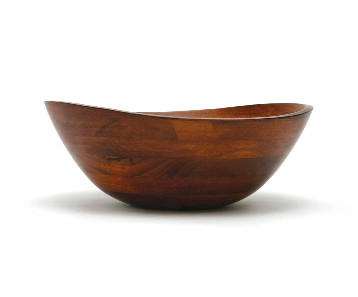 Lipper cherry finish rubberwood bowl complements any decor with rich color.