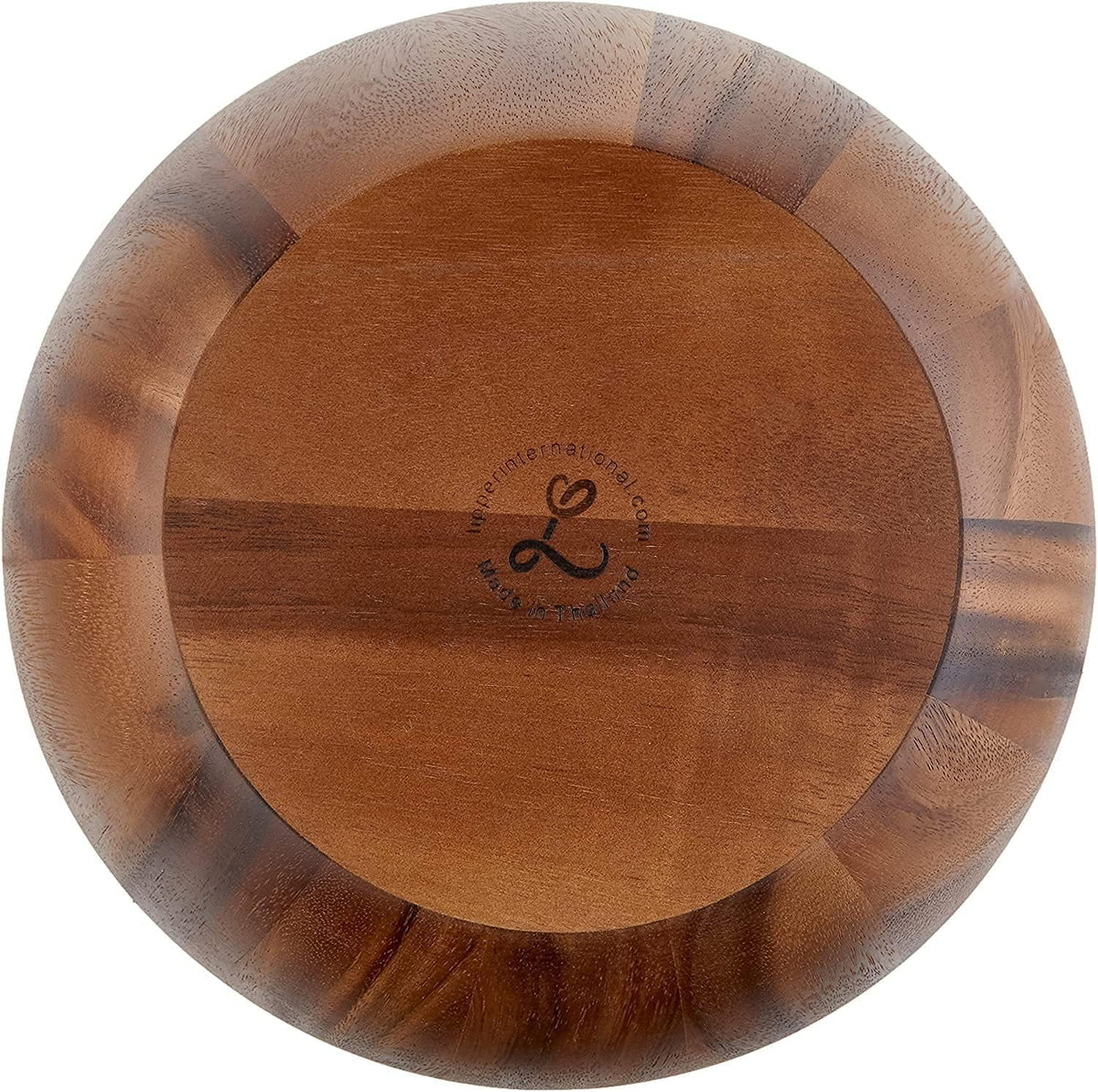 Lipper International Acacia Round Flair Bowl care-ready setup for dry, clean storage