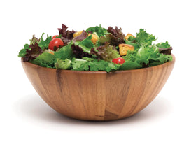 Lipper International Acacia Round Flair Bowl fruit display highlighting natural wood grain