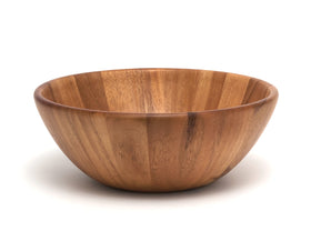 Lipper International Acacia Round Flair Bowl top view, perfect centerpiece for fruit or salads