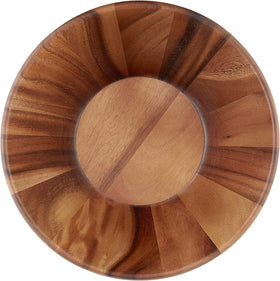 Lipper International Acacia Round Flair Bowl close-up wood grain texture