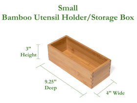 Lipper International bamboo utensil holder in a drawer for tidy utensils