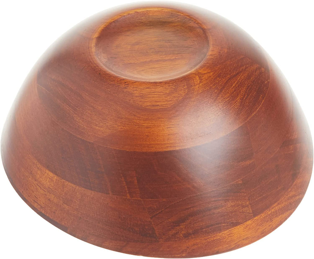 Lipper International hand wash only rubberwood bowl, care with mild soap preserves depth and color.