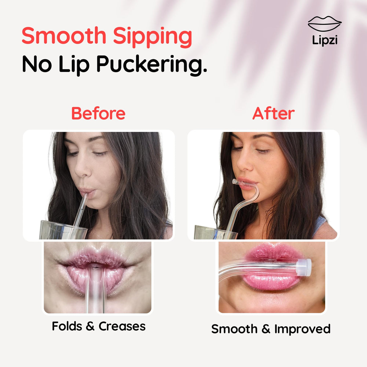 Lipzi glass straw with included cleaning brush demonstrates easy maintenance.
