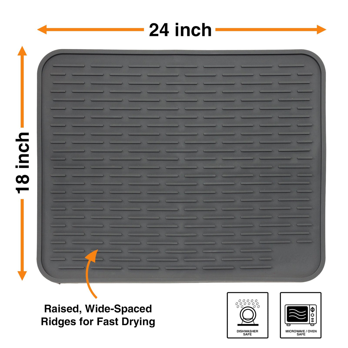 LISH fridge liner silicone mat provides clean, wipeable shelf protection.