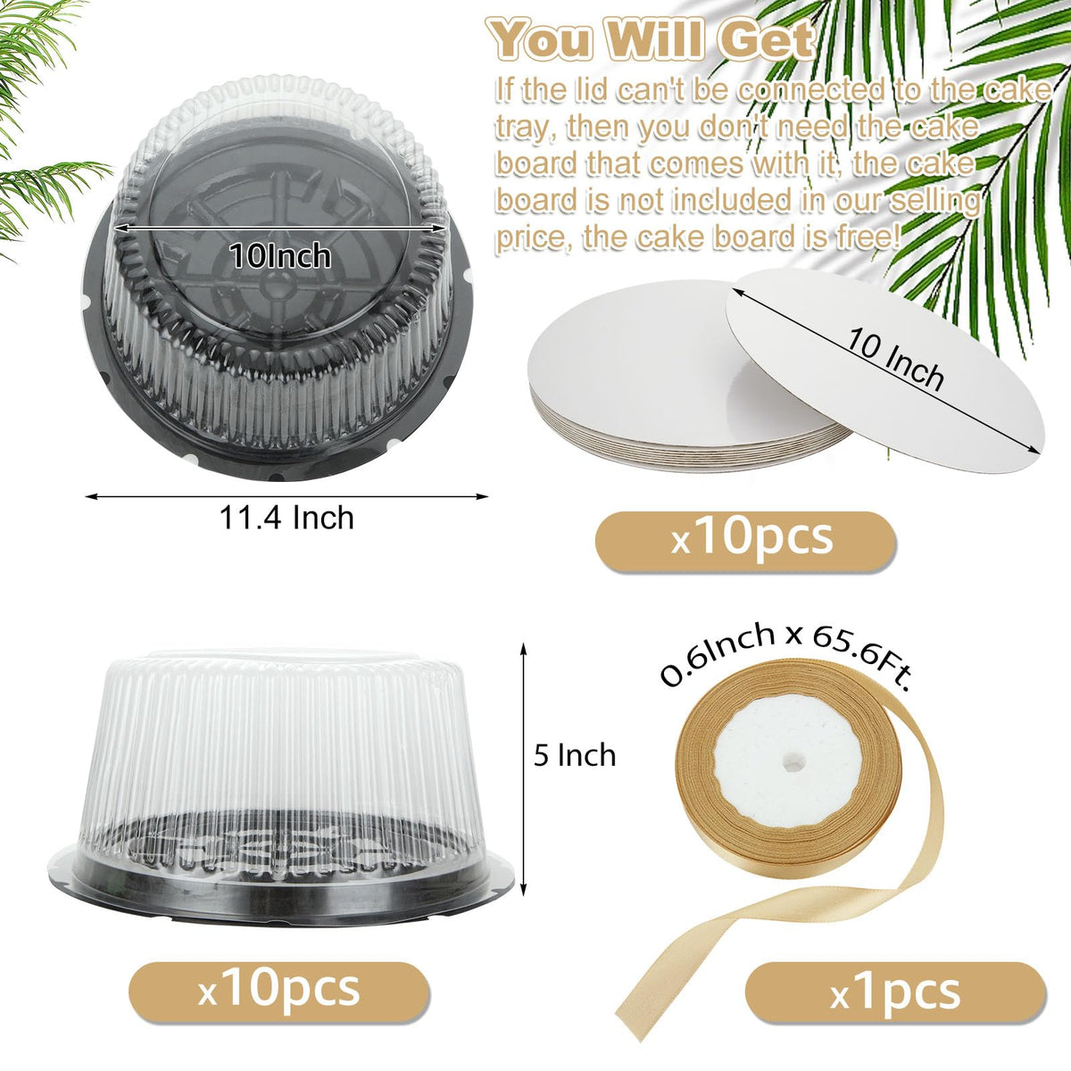 LISHINE disposable cake carrier in clear material ready for takeout and display.