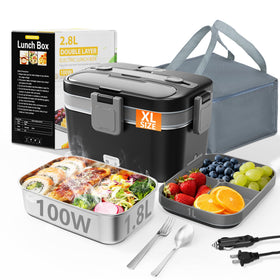 LISHZEN electric lunch box with double layer design, keeping meals separate and fresh at work