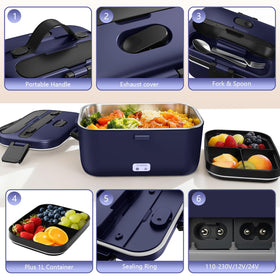LISHZEN lunch box home/office plug enables reheating at work or home