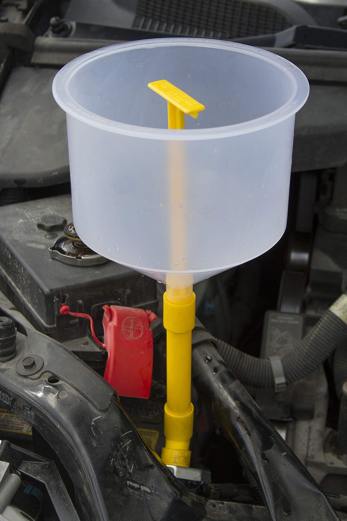 Lisle funnel extension 5-inch provides access to caps under shrouds
