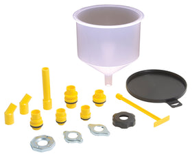 Lisle spill-free funnel with lid seen from above for clean coolant transfer