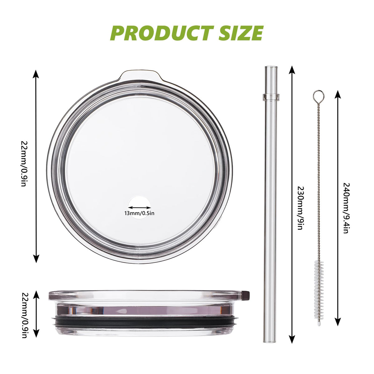 LiStarUs 2-pack lid and straw set; ready replacement.