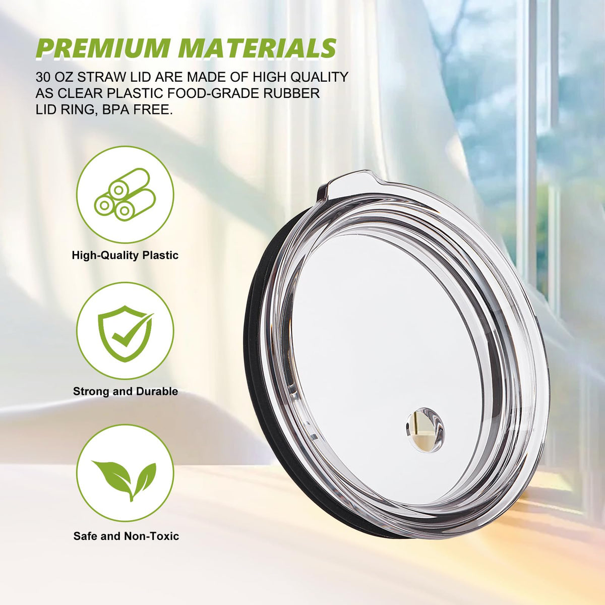 LiStarUs BPA-free lid; crystal-clear plastic for visibility.