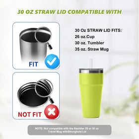 LiStarUs straw-lid fit; compatible with YETI RTIC SUNWILL tumblers.