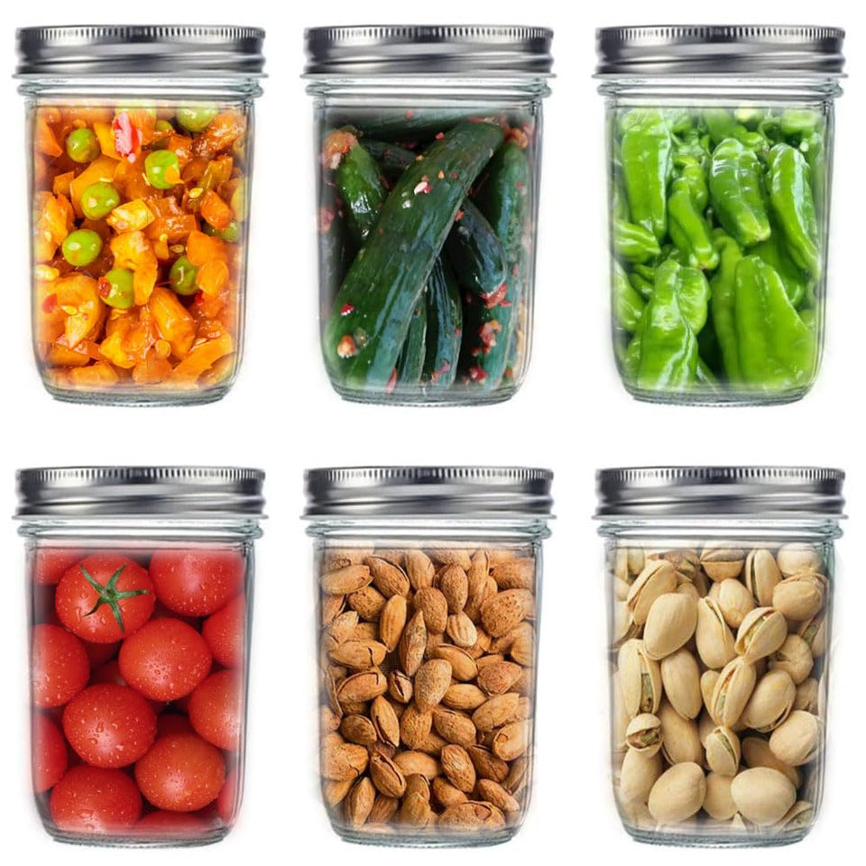 Lisuminglin 12-pack overnight oats jars with airtight lids for meal prep.