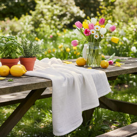 LITO Flour Sack Towel dries glassware quickly with low lint.