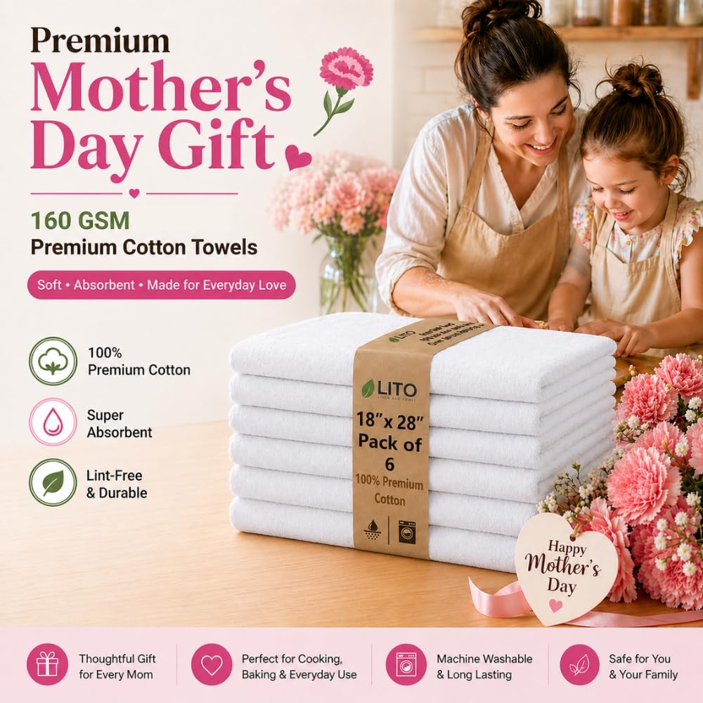 LITO Flour Sack Towels 100% cotton for safe food prep