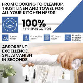 LITO Flour Sack Towels – three-pack convenience for households.