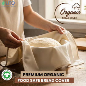 LITO proofing cloth inside banneton with dough forming shape.