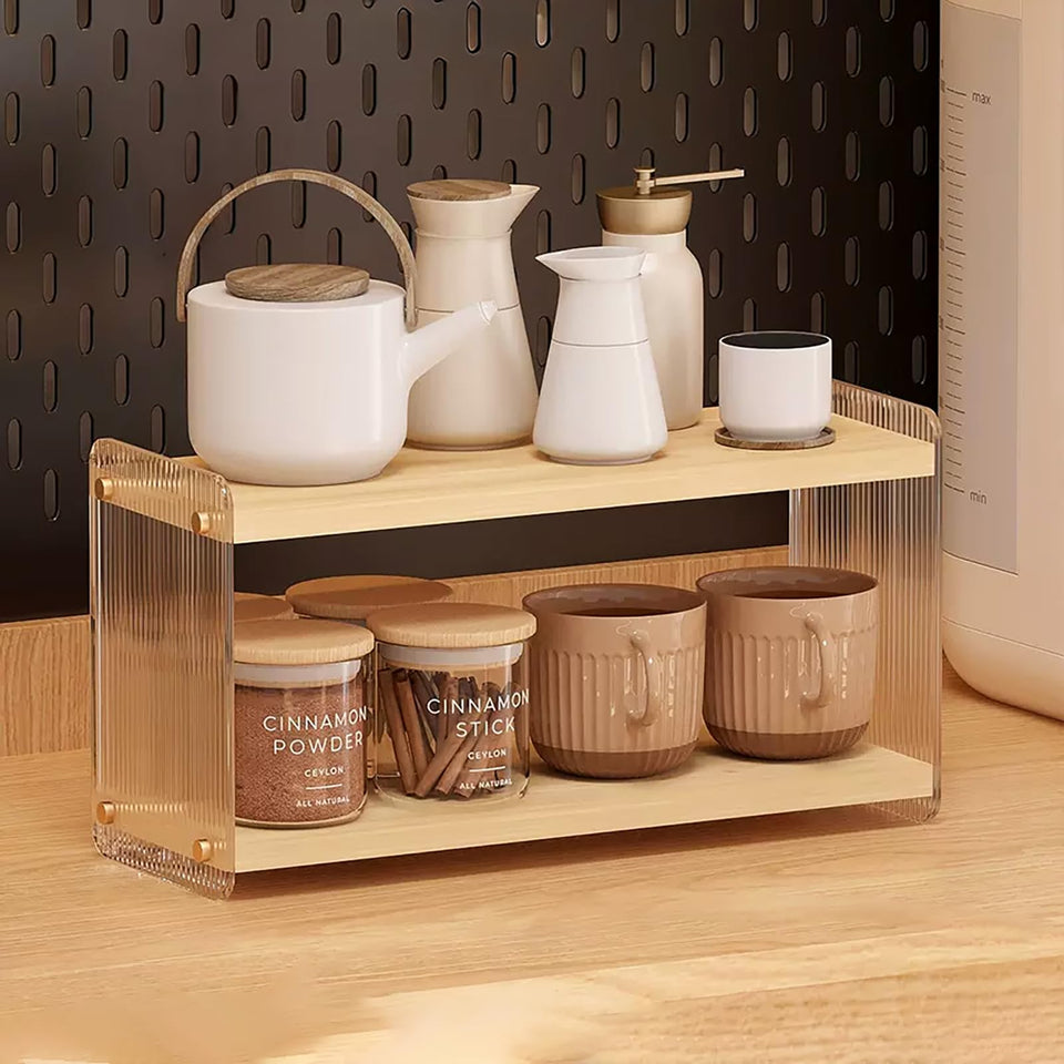 LiTY Coffee Station Organizer 2-tier acrylic design stores mugs neatly on the counter