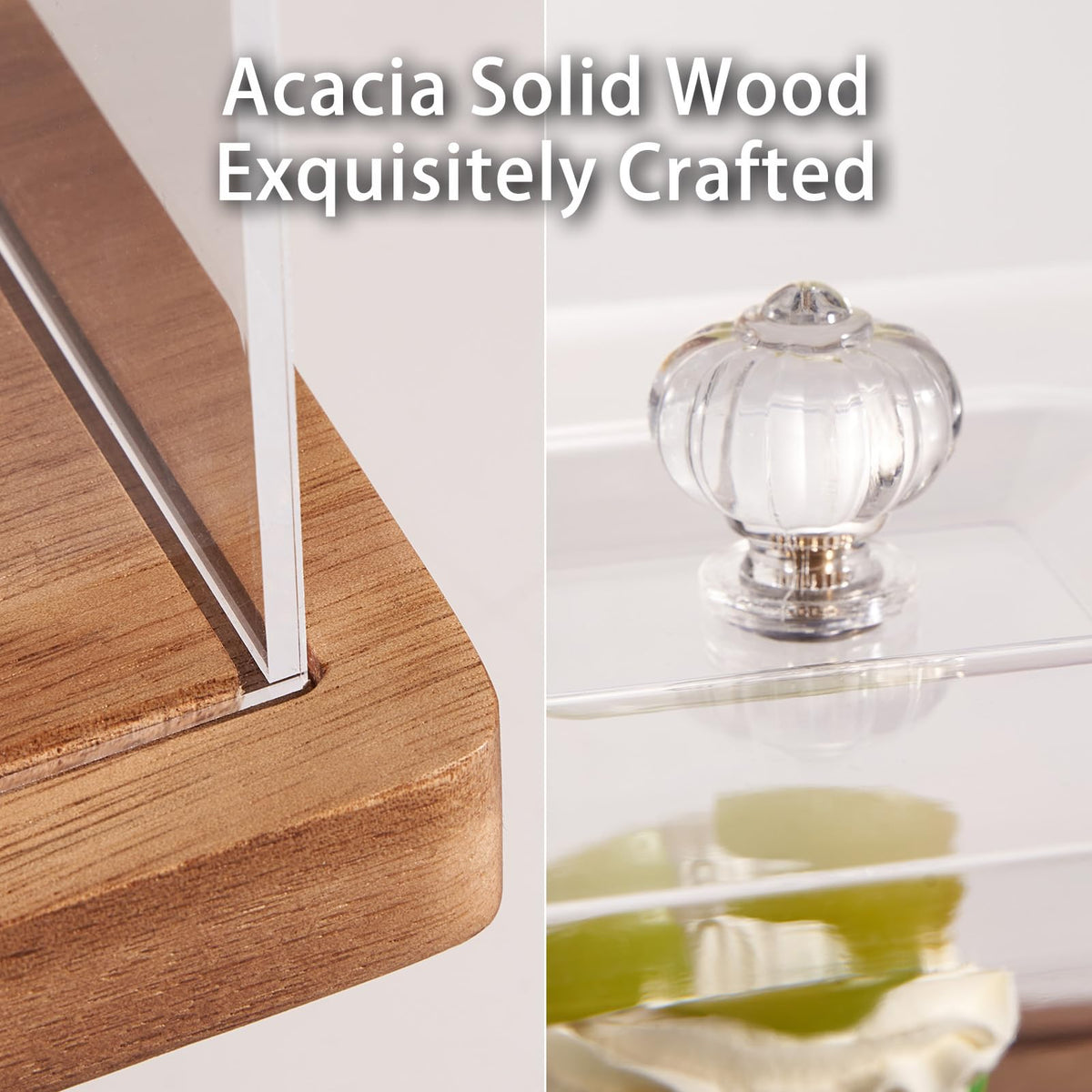 LiTY durable acacia wood stand adds rustic charm to tables