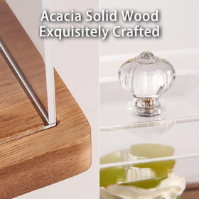 LiTY durable acacia wood stand adds rustic charm to tables