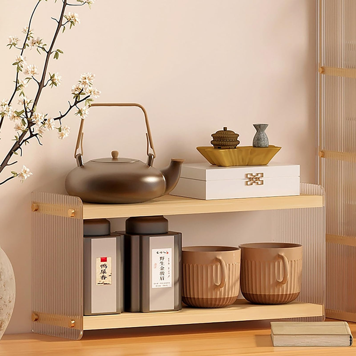 LiTY kitchen countertop display for a tidy coffee station with organized supplies