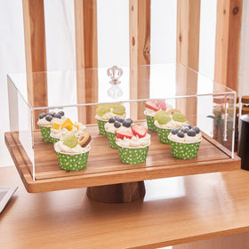 LiTY protective acrylic dome keeps desserts safe and dust-free