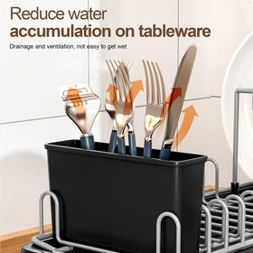 Liucocotos removable utensil caddy adds a tidy space for cutlery.