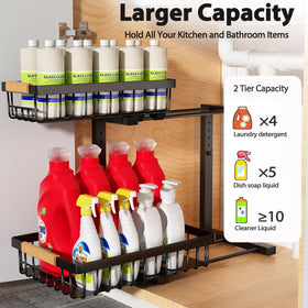 Liuoud height-adjustable 5-level system fits varied cabinet heights.
