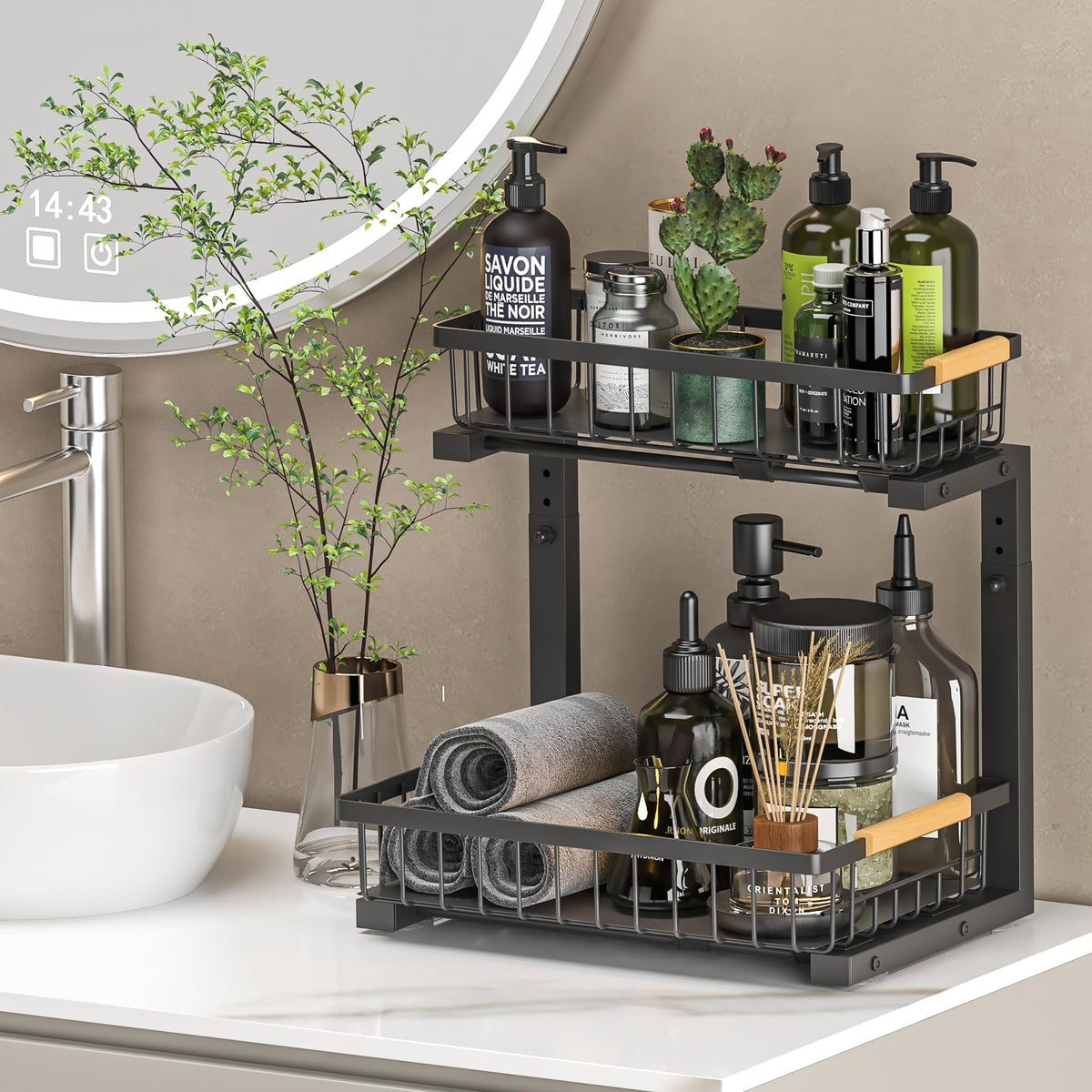 Liuoud enhances kitchen and bathroom organization.